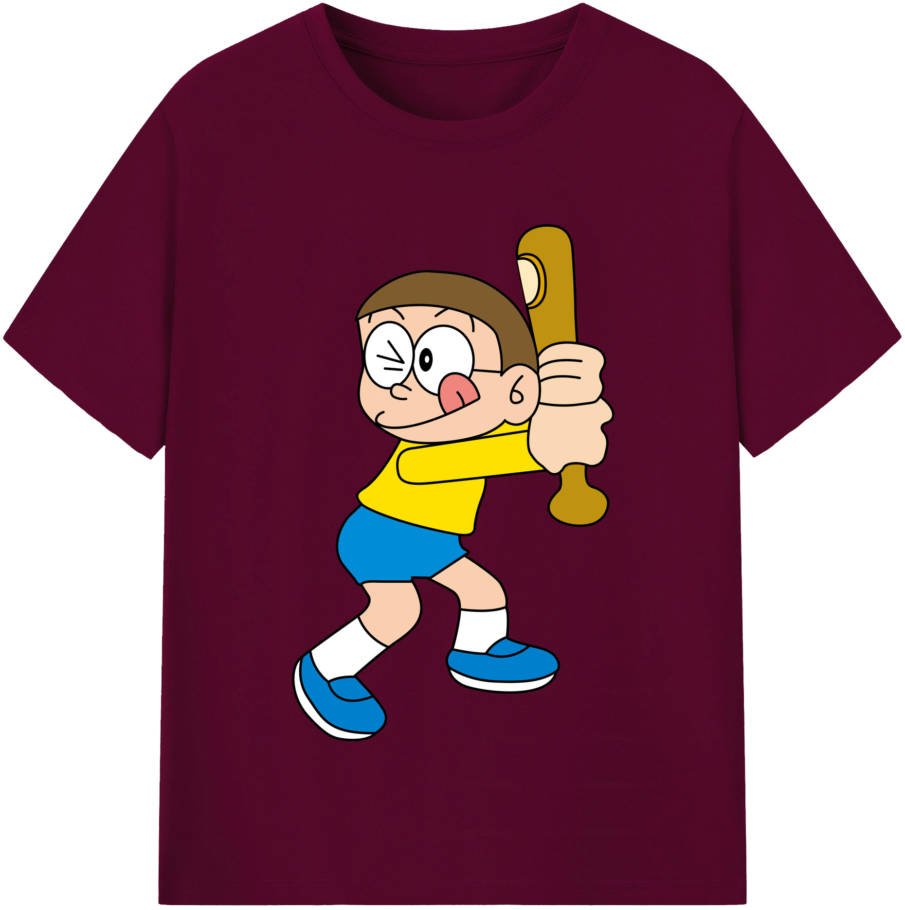 （画像用） ドラえもん 野比 のび太 Doraemon Nobita Nobi レディースカジュアルプリントTシャツ（綿100％）